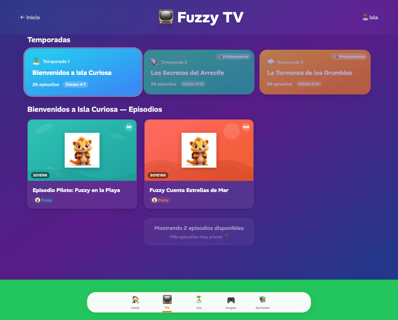 Isla Curiosa viewing interface