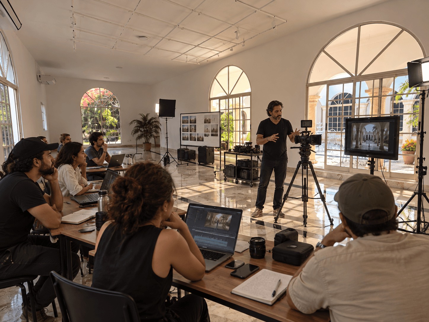 A cinema and AI workshop staged inside La Casita